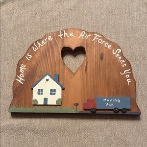 Charming Air Force Wooden Wall Art with Blue and Brown Details